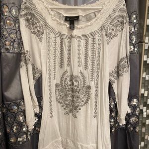 INC International concepts white sequin top  L